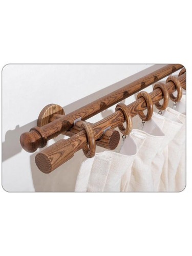 QYT14 Black Walnut Wooden Curtain Rail And Wood Drapery Hardware