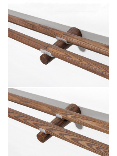 QYT17 Black Walnut Wooden Curtain Poles Wood Drapery Hardware