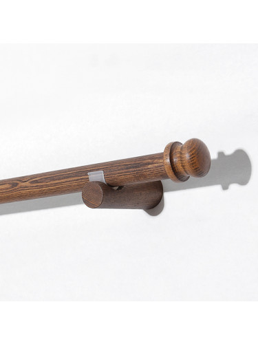 QYT16 Wood Curtain Poles With Wooden Drapery Rod Brackets