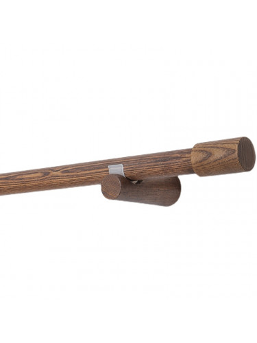 QYT17 Black Walnut Wooden Curtain Poles Wood Drapery Hardware