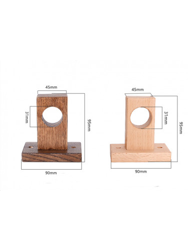 QYT22A Ceiling/Wall Decorative Wooden Curtain Rod Brackets 