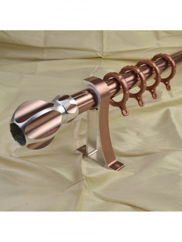 QYT2520 28mm Aluminum Alloy Single Curtain Rod Set (Color: Rose Gold)