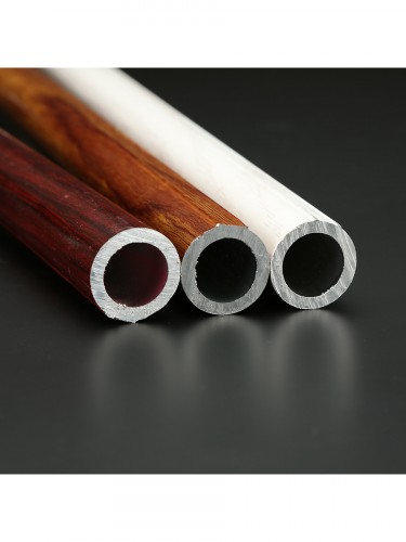 QYT2721 28mm Super Thick Wood Grain Round Double Curtain Rod Set Metal Finial Cross Section