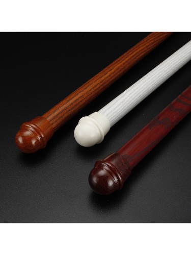 QYT2823 28mm Wood Grain Nano Mute Double Curtain Rod Set Acorn Finial End Caps