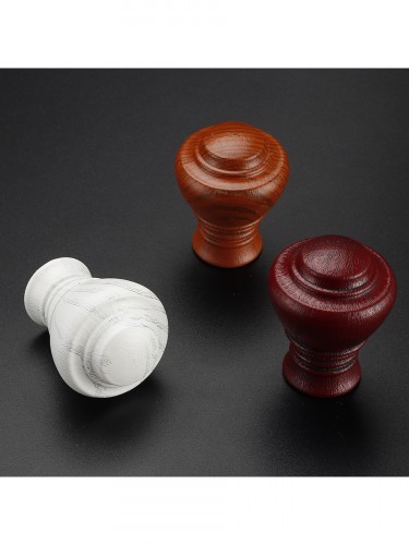 QYT2821 28mm Wood Grain Nano Mute Double Curtain Rod Set Crown Finial