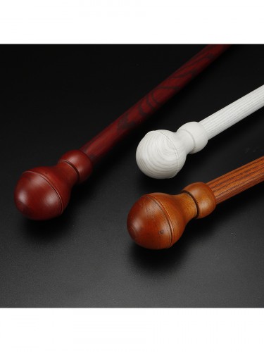 QYT2823 28mm Wood Grain Nano Mute Double Curtain Rod Set Acorn Finials