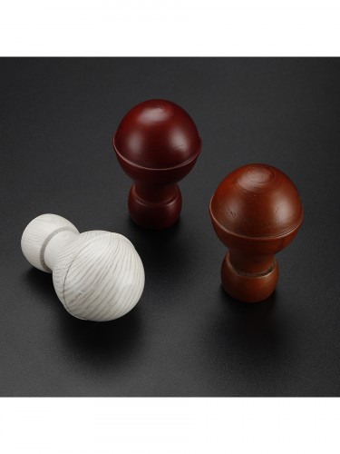 QYT2823 28mm Wood Grain Nano Mute Double Curtain Rod Set Acorn Finial