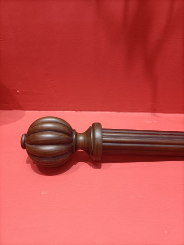  QYT63 50mm Wooden Drapery Rods Black Walnut Wood Hardware(Color: Black walnut)