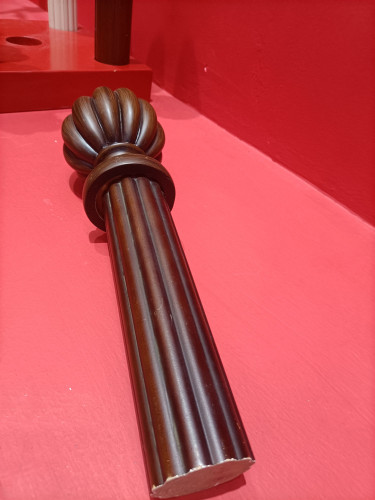  QYT63 50mm Wooden Drapery Rods Black Walnut Wood Hardware