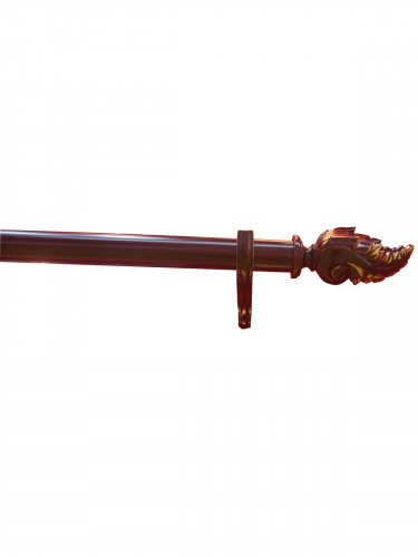 QYT66 50mm Diameter Wooden Pole Red Wood Brackets And Finials