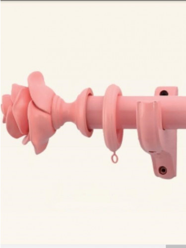QYT80 Custom 35mm Wooden Curtain Poles White Black Yellow Pink(Color: Pink)