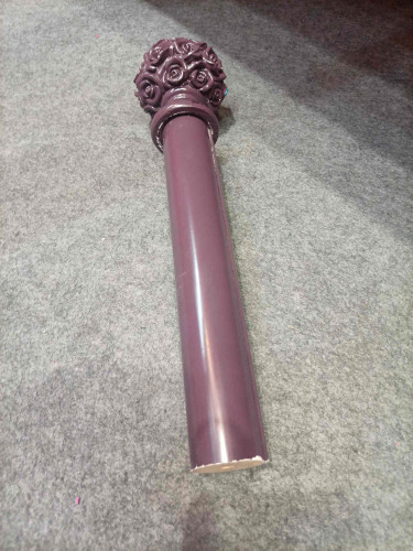 QYT83 35mm Silver Black Orange Wooden Curtain Pole Wall Mounted(Color: Purple)