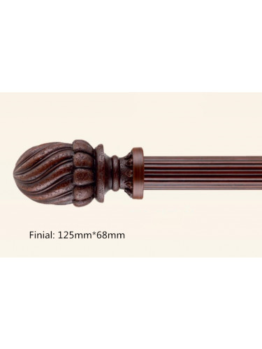 QYT87 Striple Gold 35mm Diameter Wood Curtain Rods With Brackets
