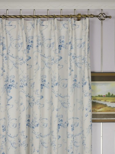 Poseidon Floral Print Blackout Custom Made Curtains QYV308A Heading Style