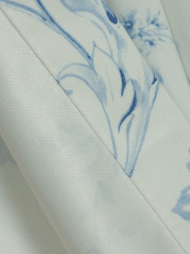 Poseidon Floral Print Blackout Versatile Pleat Curtains QYV308AA Fabric Details