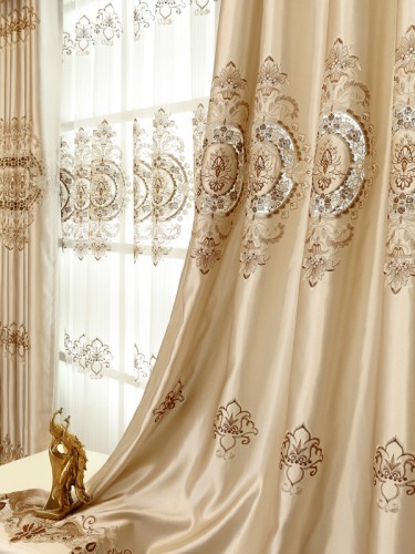 Baltic Embroidered Champagne Yellow Color Floral Waterfall