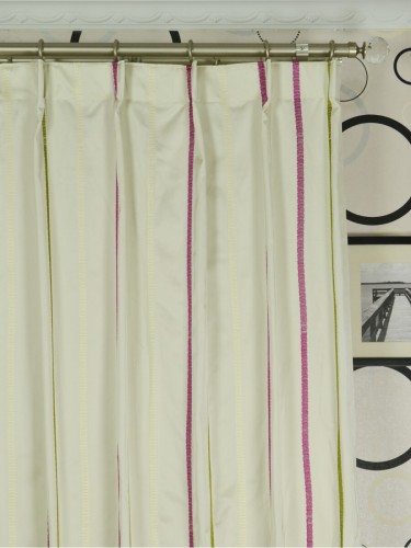 QYX104A Mirage Embroidered Striped Custom Made Curtains (Heading: Single Pinch Pleat)