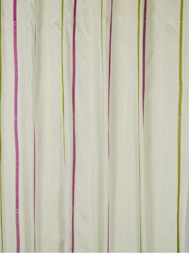QYX104A Mirage Embroidered Striped Custom Made Curtains (Color: AntiFlash White)