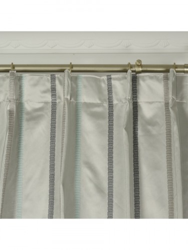 QYX104AJ Mirage Embroidered Striped Single Pinch Pleat Curtains