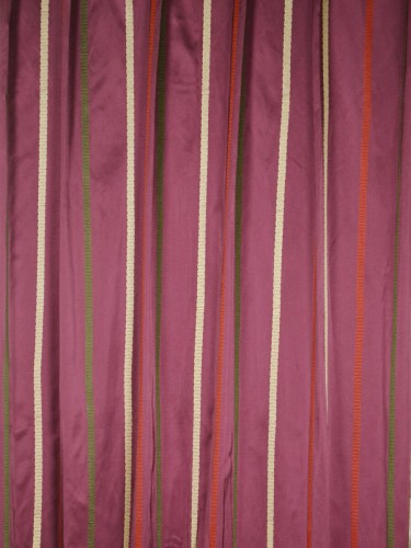QYX104A Mirage Embroidered Striped Custom Made Curtains (Color: Claret)