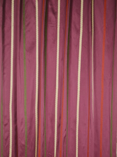 QYX104A Mirage Embroidered Striped Custom Made Curtains (Color: Claret)
