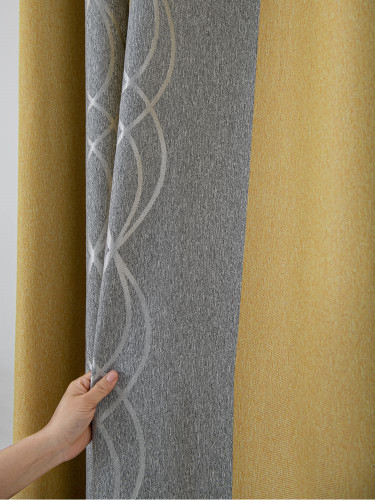 QYYL2208B Illawarra Plain Faux Linen Stripe Blackout Custom Made Curtains