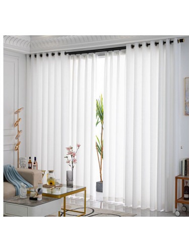 QYYL2210A Faux Linen Custom Made Sheer Curtains