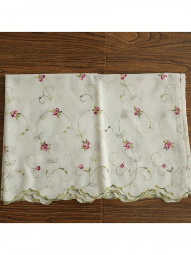 Lind Little Rose Embroidered Ready Made Eyelet Kitchen Cafe Curtain Online