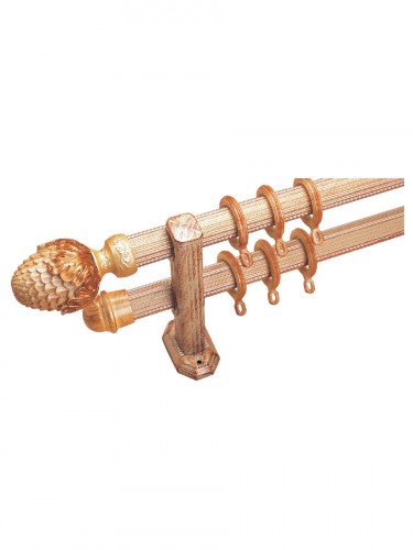 QYR2821 33mm Rome Aluminum Alloy Antique Color Double Curtain Rod Sets (Color: Pearl White)