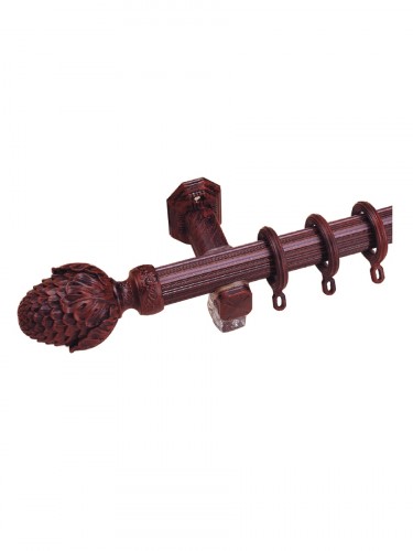 QYR2820 33mm Rome Aluminum Alloy Antique Color Single Curtain Rod Sets (Color: Antique Iron Oxide Red)