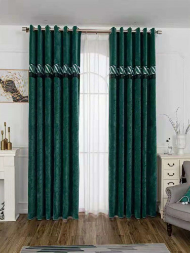 QYFL1421E Barwon Jacquard Velvet Custom Made Curtains For Living Room