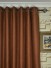 CH0101AD Mirage Brown Color Solid Faux Linen Eyelet Curtains Heading Style