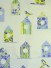 Whitehaven Birdhouses Printed Double Pinch Pleat Cotton Curtain (Color: Cerulean Frost)