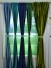 Hotham Green and Blue Plain Ready Made Concealed Tab Top Blackout Velvet Curtains