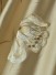 Franklin Deep Champagne Embroidered Floral Eyelet Faux Silk Curtains Ready Made Fabric Details