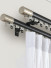 CHR125 White Black Blue Champagne Aluminum alloy Curtain Track Set With Column Finials