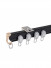 CHR33 Ivory Black Pink Blue Green Bendable Curtain Tracks Ceiling/Wall Mount For Bay Window(Color: Black)