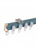 CHR33 Ivory Black Pink Blue Green Bendable Curtain Tracks Ceiling/Wall Mount For Bay Window(Color: Blue)