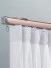 CHR48 Super Thick Ivory Champagne Rose Gold Curtain Tracks For Living Room