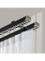 White Black Silent Gliss Heavy Duty Curtain Tracks With Gliders(Color: Black)