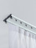 CHRY36 Concealed Aluminium Ceiling Double Curtain Tracks White Black (Color: White)