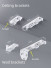 CHRY86 Heavy Duty Silent Gliss Curtain Tracks Ceiling Wall Mounts