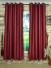 QY2123AD Lachlan Embossed Plain Dyed Eyelet Curtains Rumba Red Color