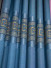 QY24H03DD Murrumbidgee Pretty Jacquard Monogram Blue Grey Pink Chenille Eyelet Ready Made Curtains