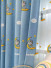 QY24H06DD Murrumbidgee Fashion Children Chenille Embroidered Hello Kitty Blue Eyelet Rod Pocket Ready Made Curtains
