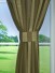 QY7151SF Laura Crinkle Striped Custom Made Sheer Curtains (Color: Lead Gray)