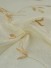 Gingera Branch Leaves Embroidered Double Pinch Pleat Sheer Curtains Panels White (Color: Beige)