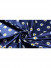 Wallaga 8124AS Fashion Daisy Pattern Satin Fabric Samples(Color: Blue)