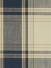 Hudson Yarn Dyed Big Plaid Blackout Double Pinch Pleat Curtains (Color: Bondi blue)