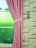 Swan Pink and Red Solid Double Pinch Pleat Ready Made Curtains Rope Tiebacks